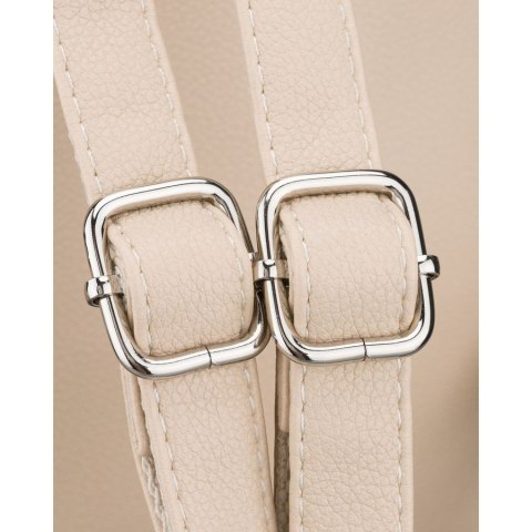 Miejski plecak damski ze skóry ekologicznej w ciemnobeżowym kolorze - Rovicky