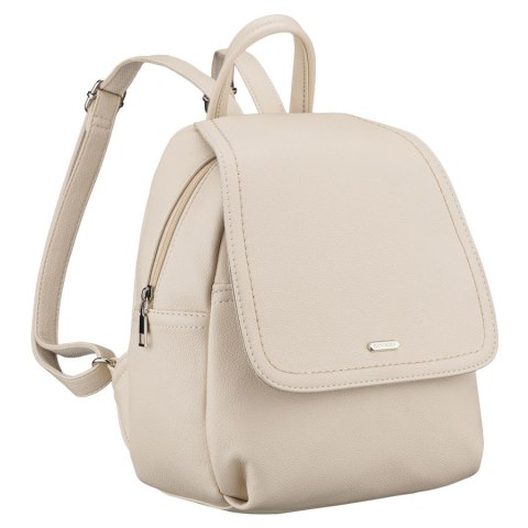 Miejski plecak damski ze skóry ekologicznej w jasnobeżowym kolorze - Rovicky