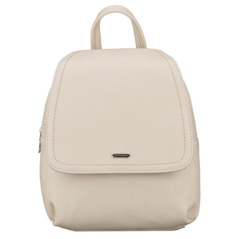 Miejski plecak damski ze skóry ekologicznej w jasnobeżowym kolorze - Rovicky