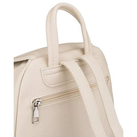 Miejski plecak damski ze skóry ekologicznej w jasnobeżowym kolorze - Rovicky