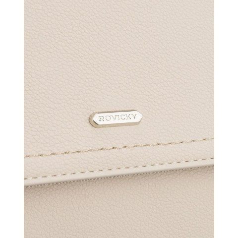 Miejski plecak damski ze skóry ekologicznej w jasnobeżowym kolorze - Rovicky
