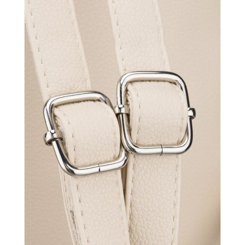 Miejski plecak damski ze skóry ekologicznej w jasnobeżowym kolorze - Rovicky