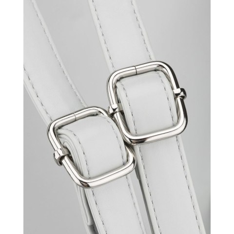 Pojemny plecak damski ze skóry ekologicznej w szarym kolorze wyposażony w nóżki ochronne - Rovicky