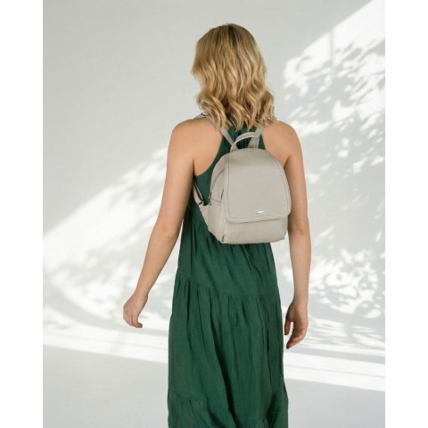 Szary, miejski plecak damski ze skóry ekologicznej - Rovicky