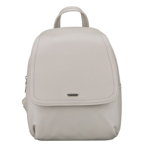 Szary, miejski plecak damski ze skóry ekologicznej - Rovicky