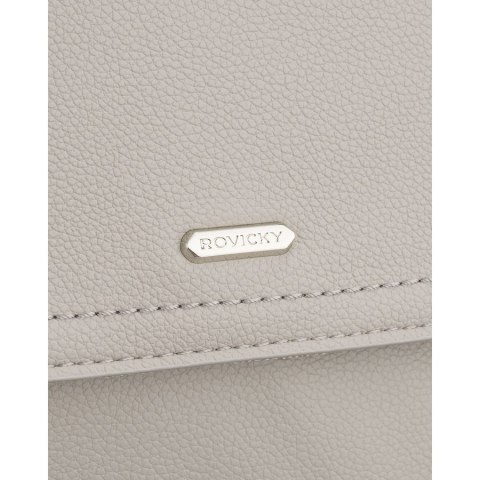 Szary, miejski plecak damski ze skóry ekologicznej - Rovicky