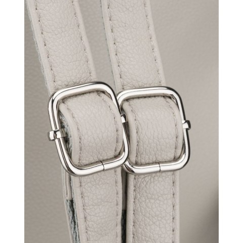 Szary, miejski plecak damski ze skóry ekologicznej - Rovicky