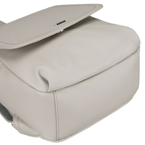 Szary, miejski plecak damski ze skóry ekologicznej - Rovicky