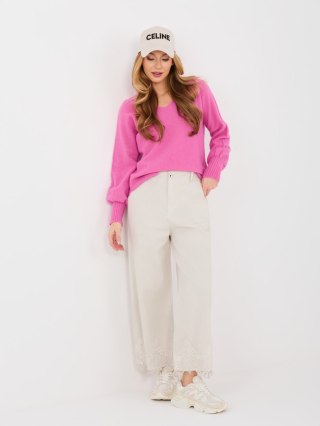 Fango jeansowe spodnie damskie wide leg z gumką z tyłu RUE PARIS