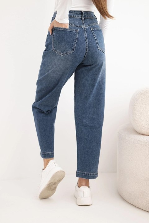 Jeansy damskie z szeroką nogawką i wysokim stanem M.Sara