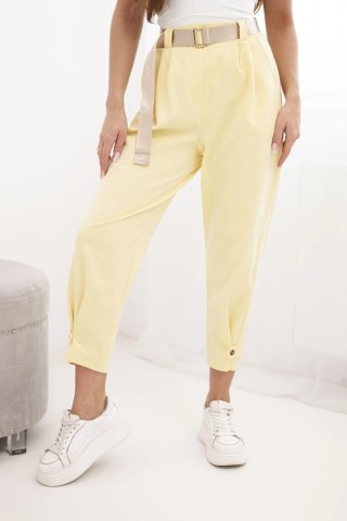 Spodnie Summer Punto z zapięciem na nogawkach żółte