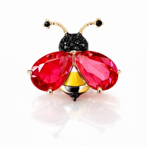 Broszka ozdobna - czerwony Owad BZ230