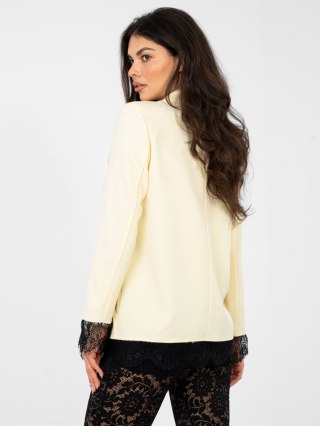 Marynarka damska elegancka żółta pastelowa z koronką ITALY MODA One Size