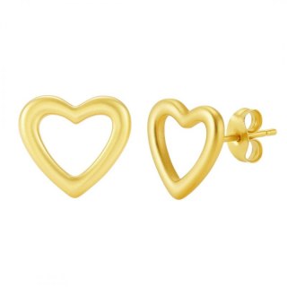 Kolczyki SERCA ze stali szlachetnej platerowane 14k złotem, delikatne KST3401