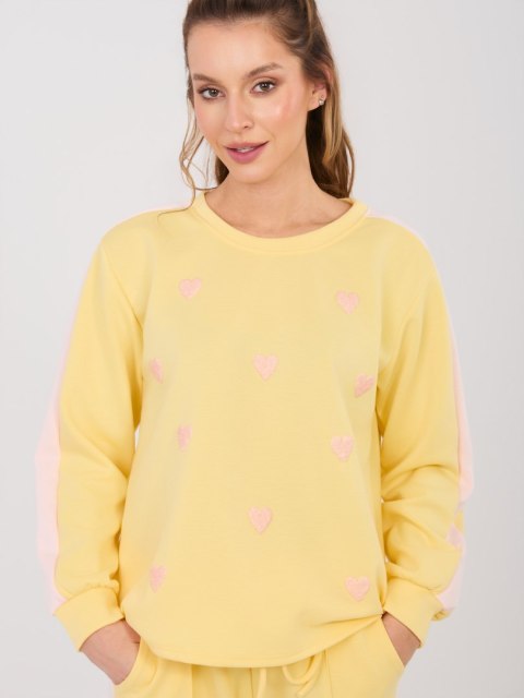 Bluza damska RUE PARIS żółta w serduszka materiał masełko