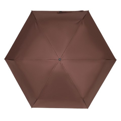 Brązowy, składany mini parasol podróżny - Peterson