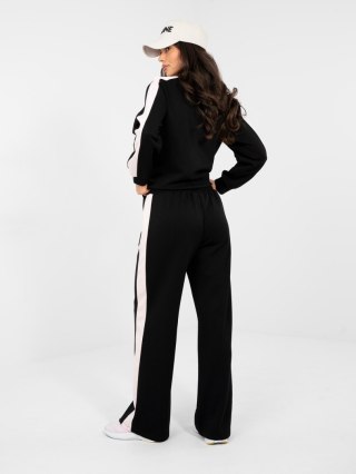 Czarny komplet damski z bluzą w serduszka RUE PARIS