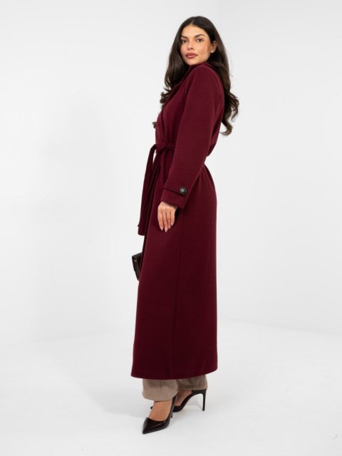 Dwurzędowy płaszcz przejściowy z guzikami i kieszeniami funkcjonalny model jesienny