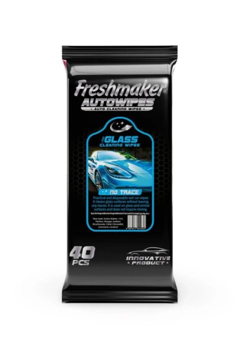 Chusteczki do szyb samochodowych Freshmaker AutoWipes 40 szt bez smug