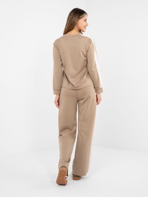 Spodnie damskie szerokie wysoki stan z kieszeniami komplet RUE PARIS