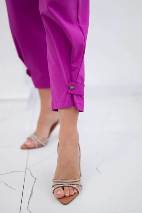 spodnie damskie fioletowe stylizacja elegancka