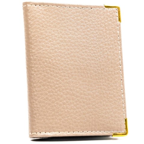 Beżowe etui na karty wykonane ze skóry naturalnej
