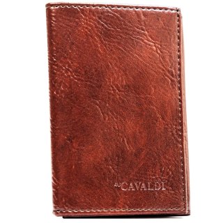 Brązowe etui na karty ze skóry ekologicznej - 4U Cavaldi
