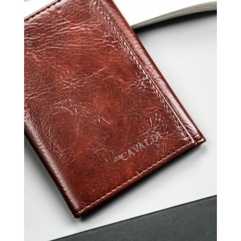 Brązowe etui na karty ze skóry ekologicznej - 4U Cavaldi