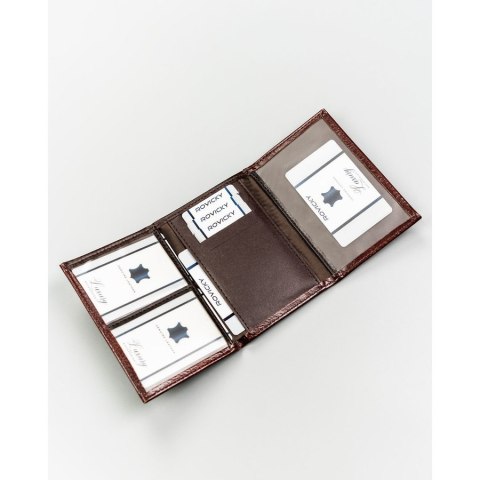 Brązowe etui na karty ze skóry ekologicznej - 4U Cavaldi