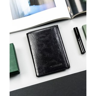 Czarne etui na karty ze skóry ekologicznej - 4U Cavaldi
