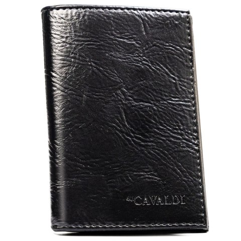 Czarne etui na karty ze skóry ekologicznej - 4U Cavaldi