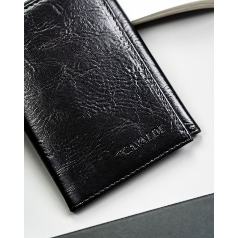Czarne etui na karty ze skóry ekologicznej - 4U Cavaldi