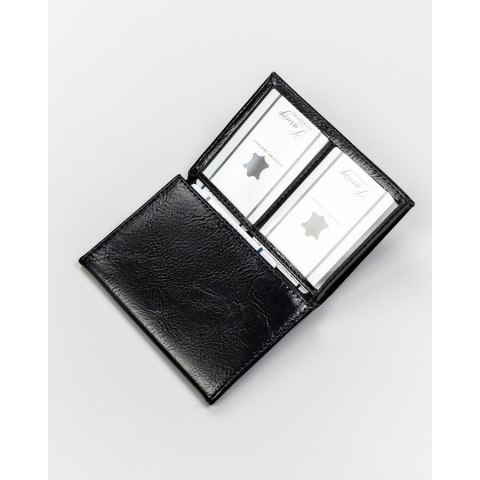 Czarne etui na karty ze skóry ekologicznej - 4U Cavaldi