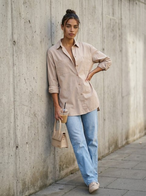 Koszula EM-KS-001.46 beżowy