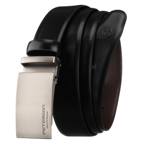 Zestaw prezentowy: dwustronny pasek skórzany w brązowym i czarnym kolorze - Peterson