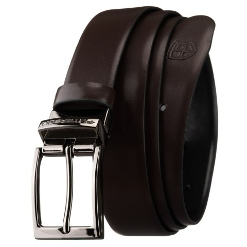 Zestaw prezentowy: dwustronny pasek skórzany w brązowym i czarnym kolorze - Peterson