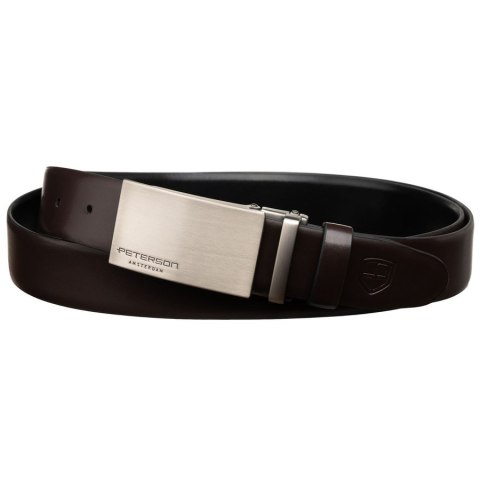 Zestaw prezentowy: dwustronny pasek skórzany w brązowym i czarnym kolorze - Peterson