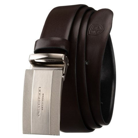 Zestaw prezentowy: dwustronny pasek skórzany w brązowym i czarnym kolorze - Peterson