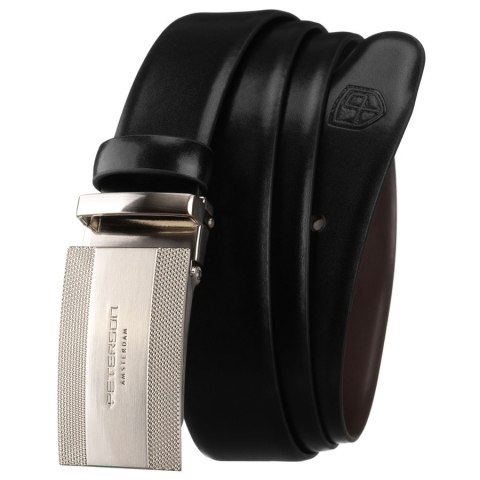 Zestaw prezentowy: dwustronny pasek skórzany w brązowym i czarnym kolorze - Peterson