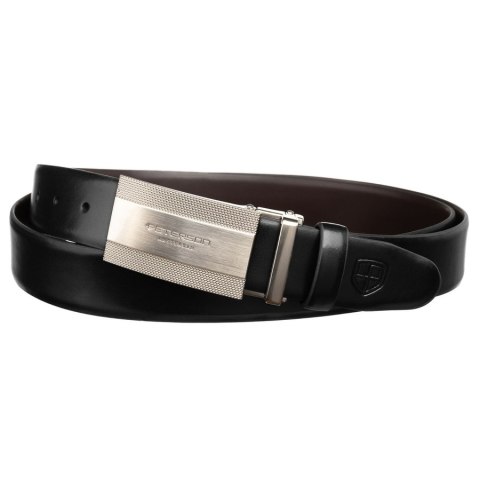 Zestaw prezentowy: dwustronny pasek skórzany w brązowym i czarnym kolorze - Peterson