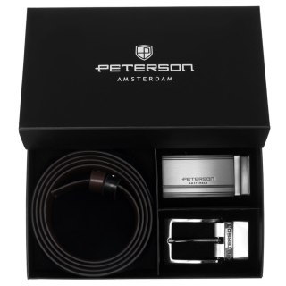Zestaw prezentowy dwustronny pasek skórzany Peterson + 2 klamry