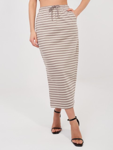 Spódnica D12127M50254A ciemny bezowy L