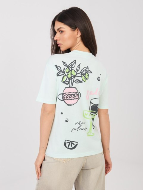T-shirt D12022AH02645AA mietowy XL