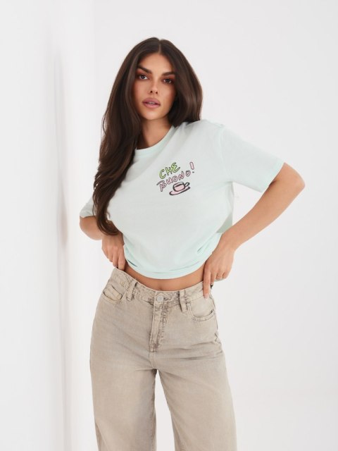 T-shirt D12022AH02645AA mietowy XL