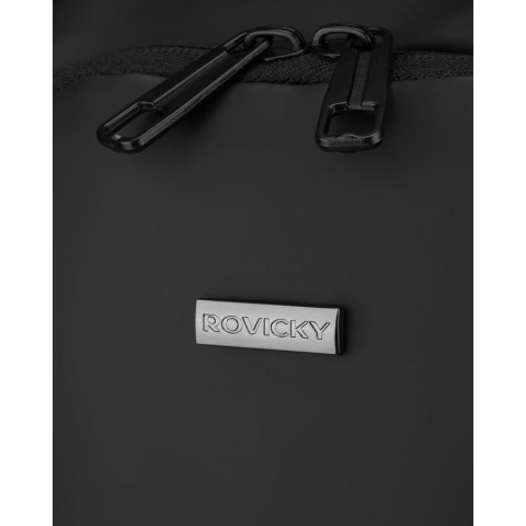 Czarna saszetka męska na ramię wykonana ze skóry ekologicznej - Rovicky