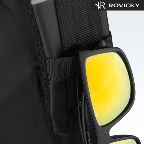 Czarna saszetka męska na ramię wykonana ze skóry ekologicznej - Rovicky