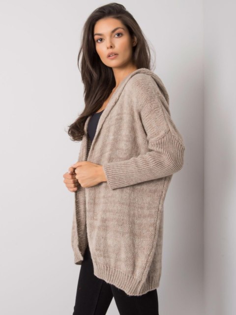 Kardigan-TW-SW-BI-6911.15-ciemny bezowy