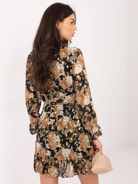 Sukienka-DHJ-SK-12220-2.14P-czarno-beżowy