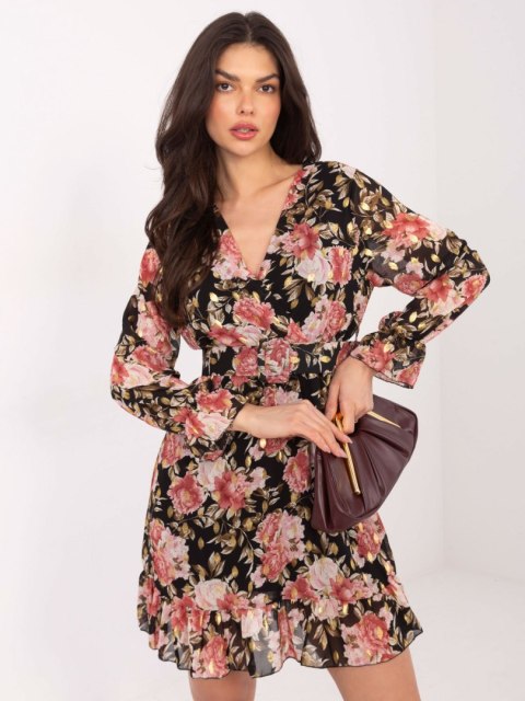 Sukienka-DHJ-SK-12220-2.14P-czarno-różowy