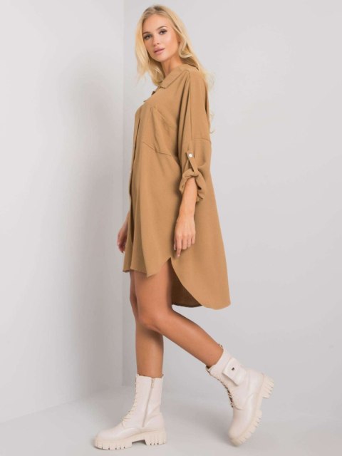 Sukienka-DHJ-SK-13938.02P-ciemny bezowy